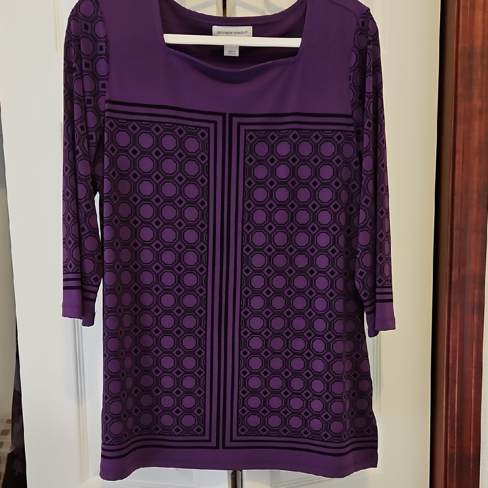 Purple Geometric Pattern Top